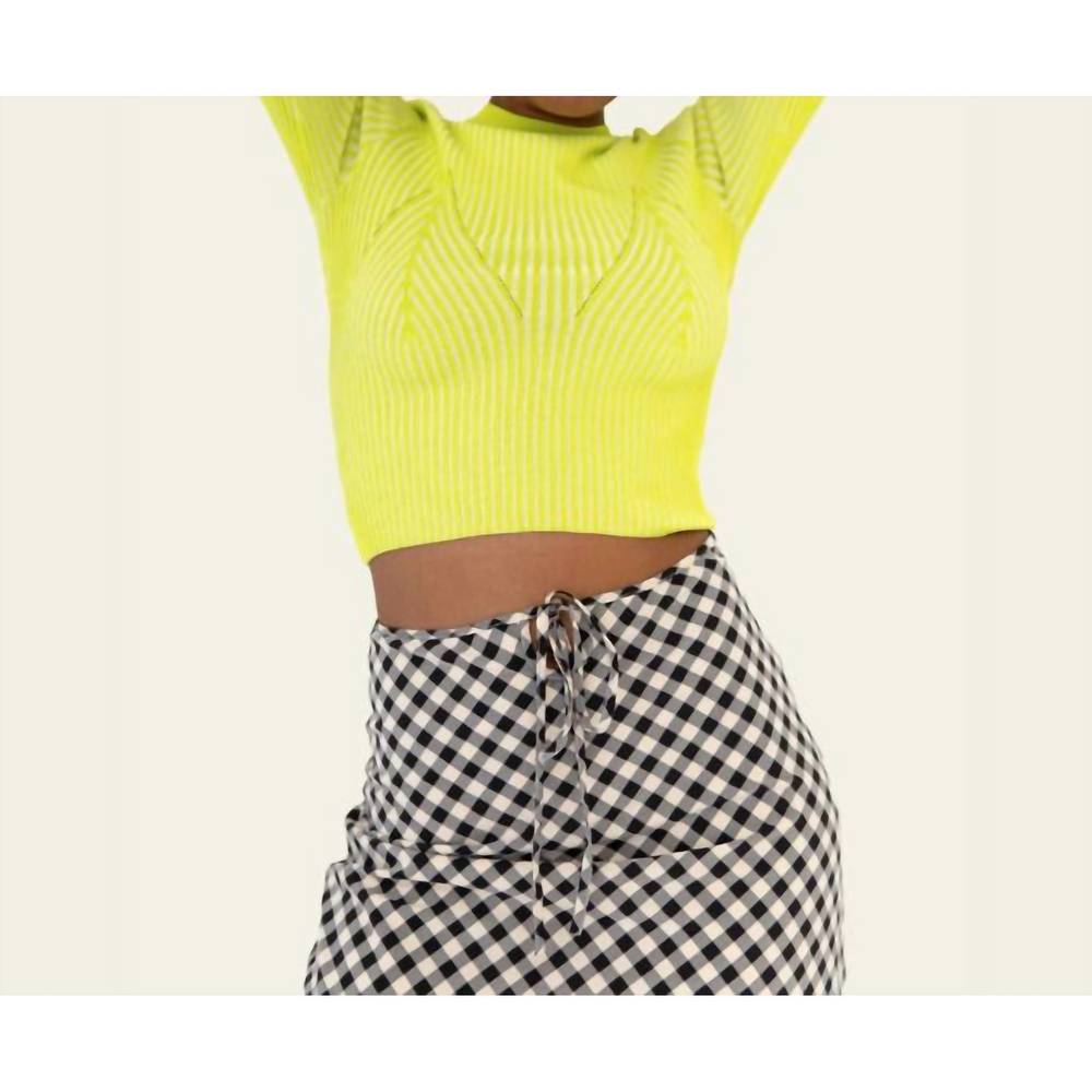 NEW FIND ME NOW audrey ribbed knit crop top in yellow